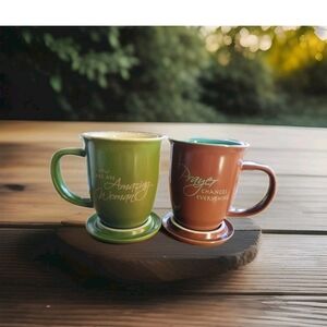 Abbey Press 2 Inspirational Coffee Mugs Lids/coasters Amazing Woman & Prayer